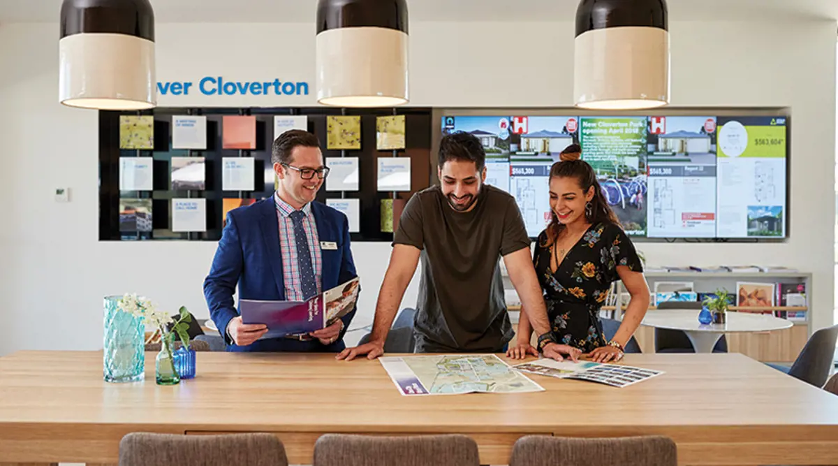 Customers in a Stockland sales office