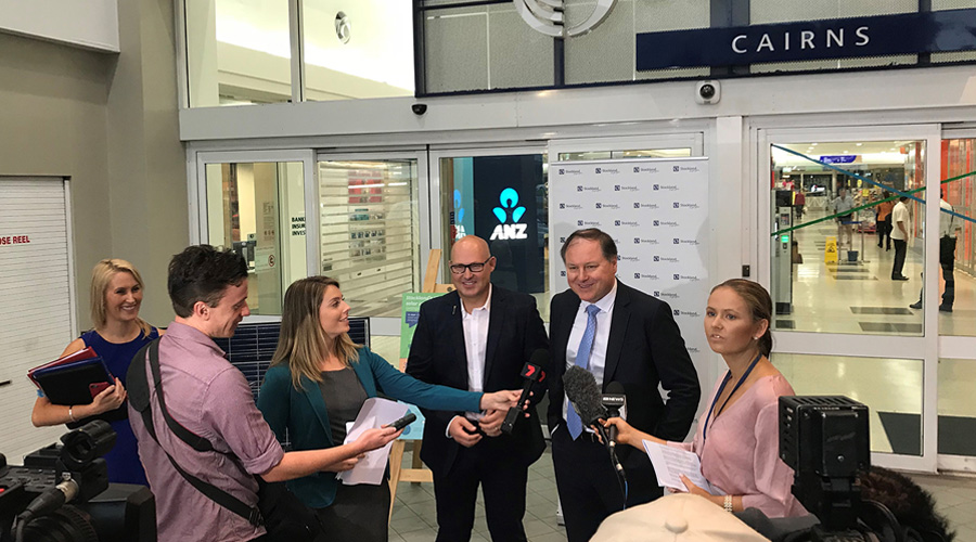 Queensland Treasurer Curtis Pitt MP joins Stockland MD & CEO Mark Steinert at Stockland Cairns shopping centre on 19 October 2017.