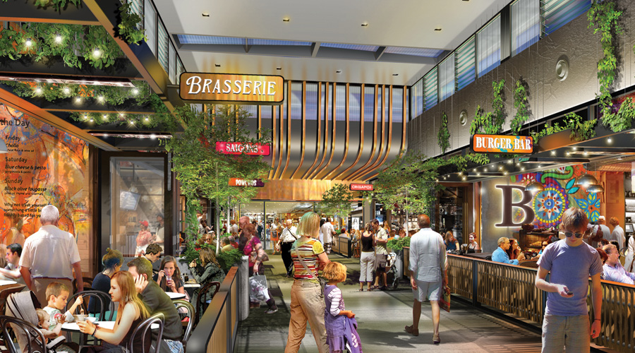 An artist's impression of the laneway dining precinct of Stockland Wendoree (Vic), which will undergo a $37 million redevelopment.