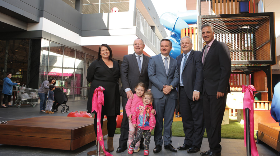 The inclusive playground at Stockland Wetherill Park (NSW) was officially opened by Touched By Olivia CEO, Bec Ho; Dr Hugh McDermott MP, Member for Prospect ; Hon. Chris Bowen MP, Federal Member for McMahon; John Schroder, Stockland Group Executive and CEO of Commercial Property, and  Frank Carbone, Mayor of Fairfield.