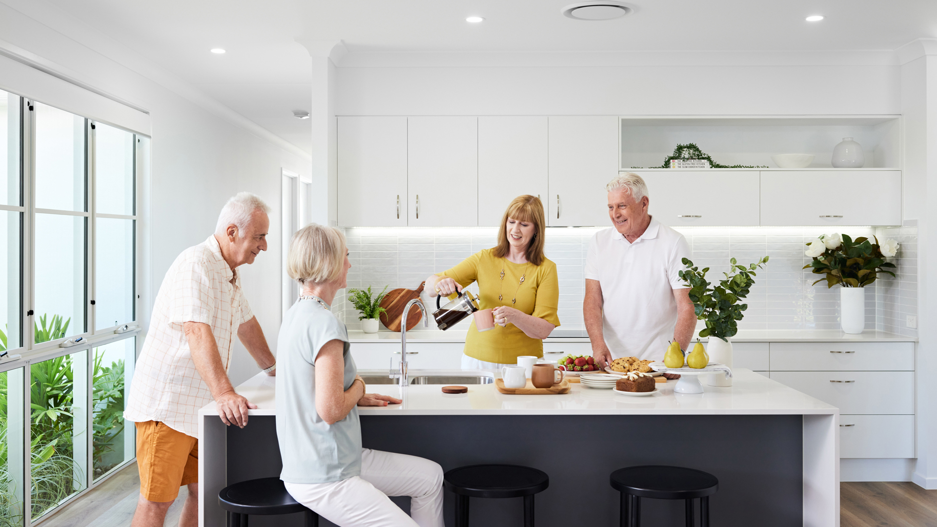 Friends enjoy morning tea together in a Stockland Halcyon home 