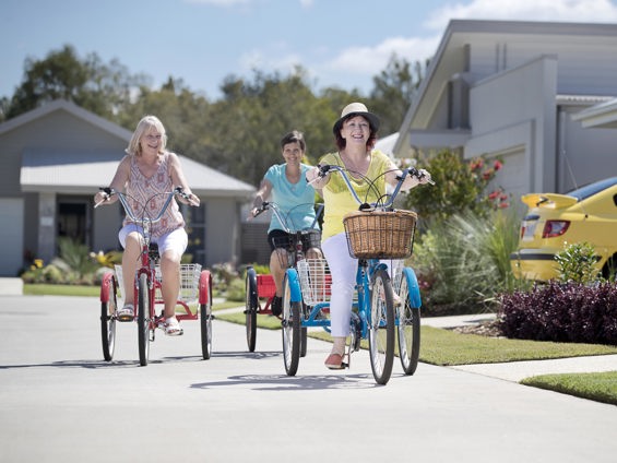 Homeowners at Stockland Halcyon Glades enjoy riding their tricycles together