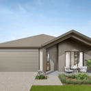 Facade render of the Daintree G4 house design with a gable facade in country colour scheme, located at Stockland Halcyon Gables in The Hills district. 