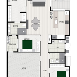 Floor plan of the Daintree G4 house design, located at Stockland Halcyon Gables in The Hills district. 