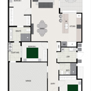 Floor plan of the Daintree H2 house design, located at Stockland Halcyon Gables in The Hills district. 
