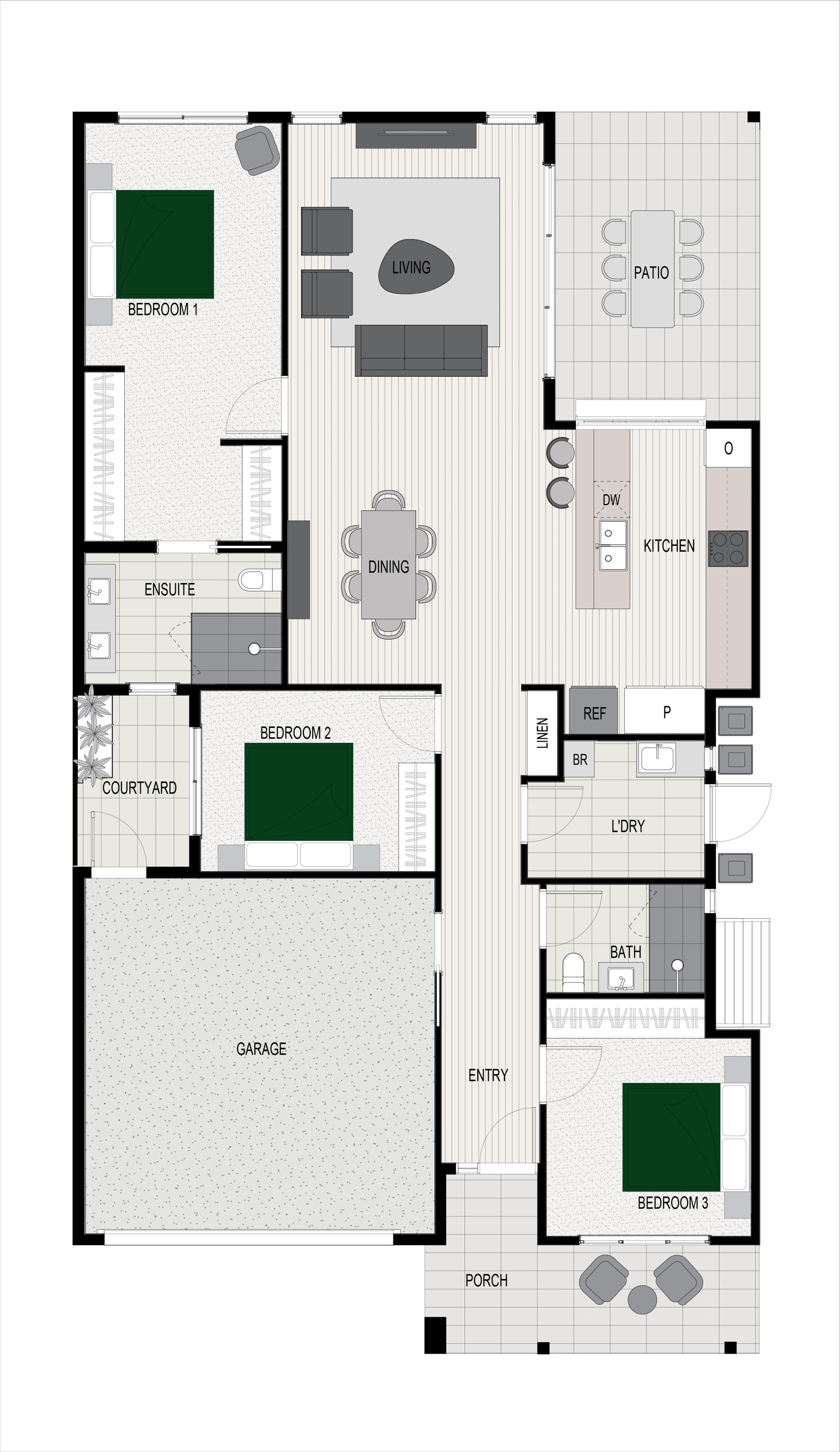Floor plan of the Daintree H2 house design, located at Stockland Halcyon Gables in The Hills district. 