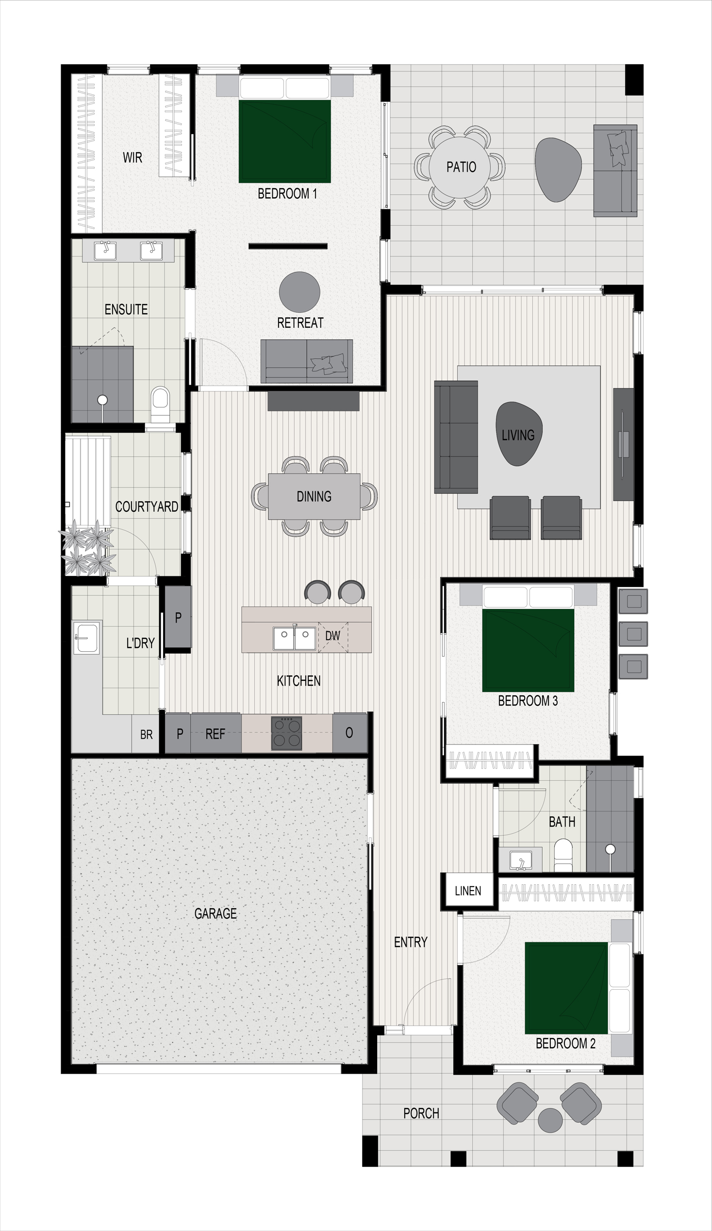 Floorplan of the Yarra H3 house design, located at Stockland Halcyon Gables in The Hills district.