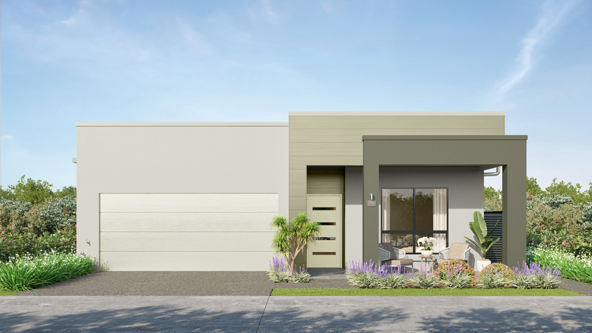 Avalon cube facade with rainforest colour scheme