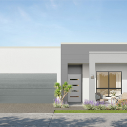 Avalon cube facade with urban colour scheme