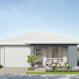 Laneway Living hip facade in coastal colour scheme
