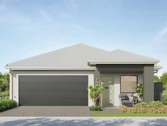 Moreton hip facade in rainforest colour scheme