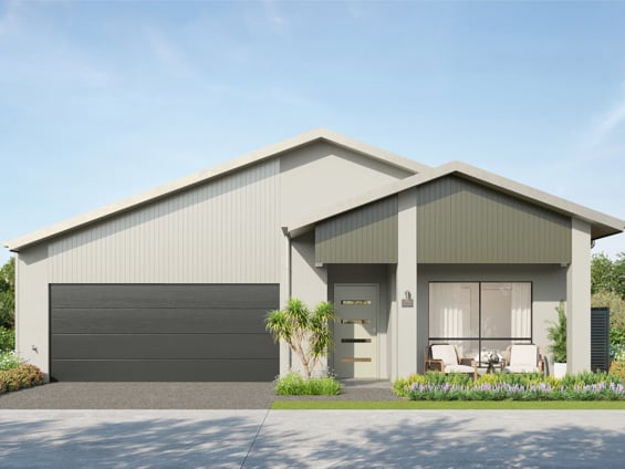 Shorncliffe gabel facade with rainforest colour scheme