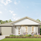 Facade render of the Allora house design with a Gable facade located at Stockland Halcyon Rise.