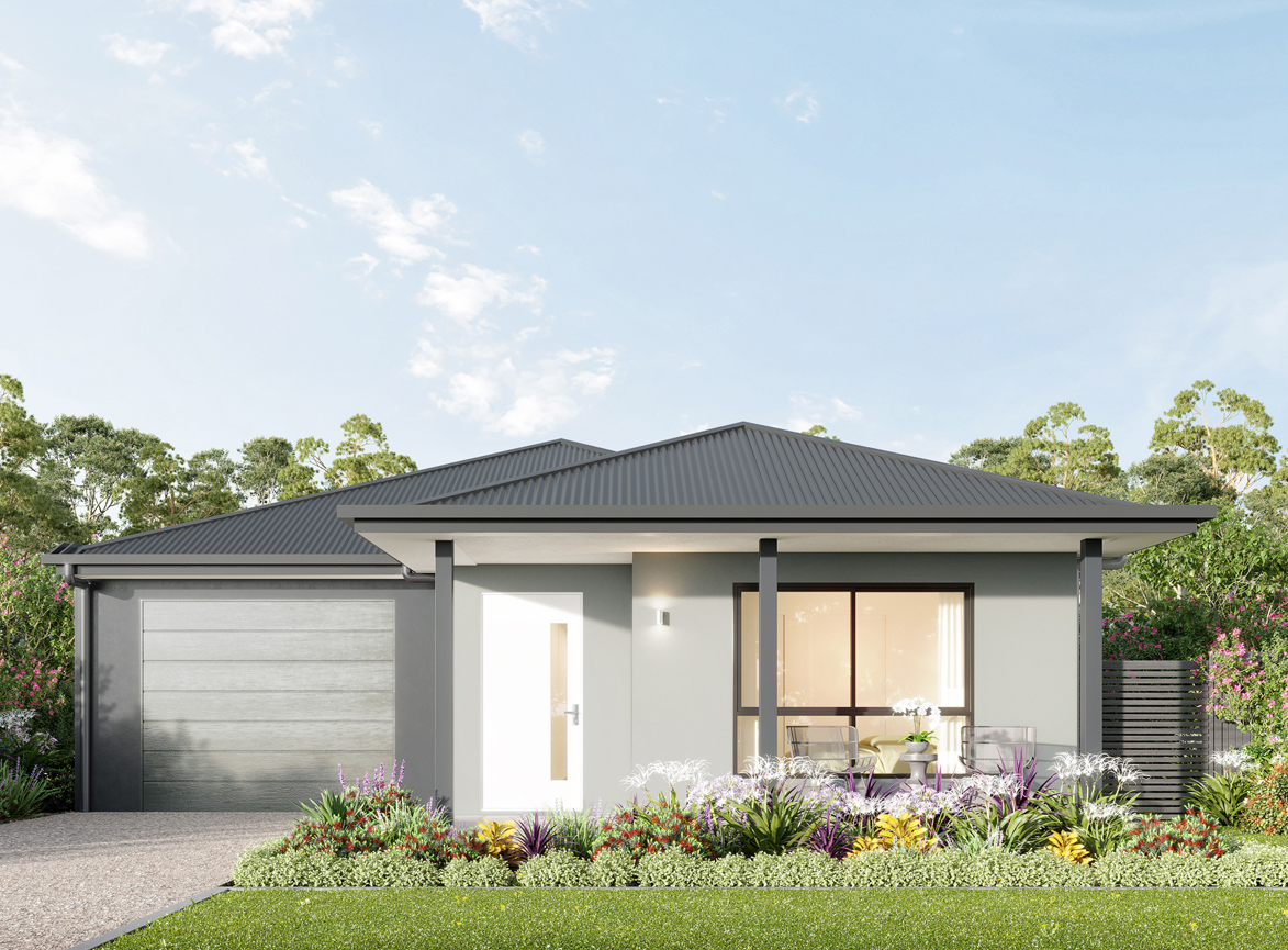 Render of the Allora house design with a Hip facade located at Stockland Halcyon Rise.