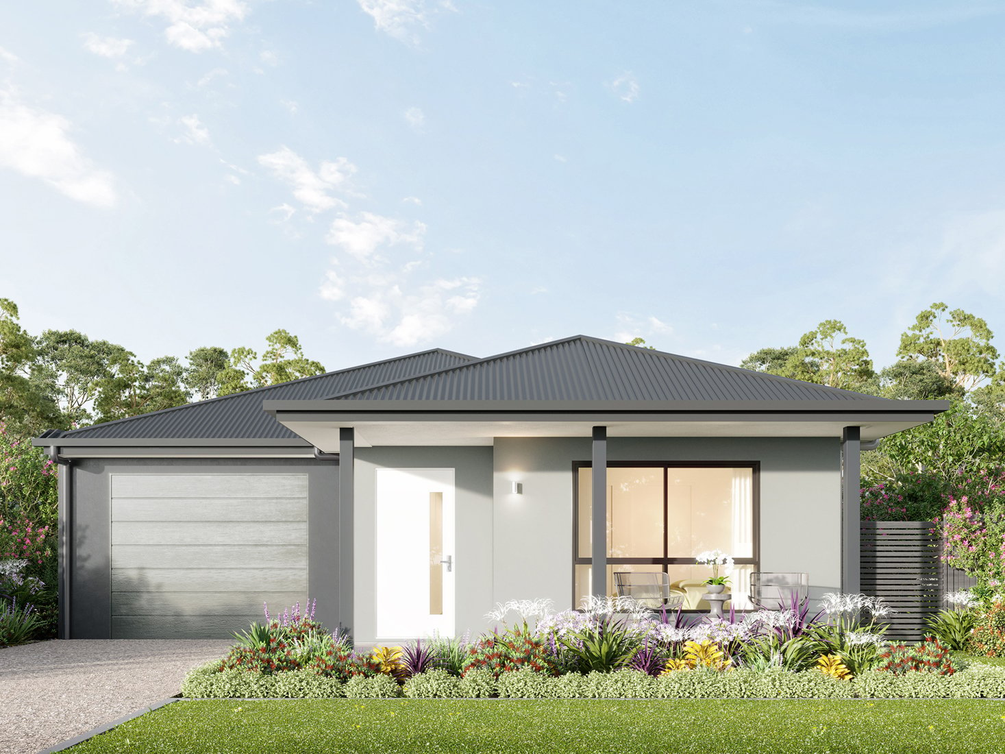 Render of the Allora house design with a Hip facade located at Stockland Halcyon Rise.