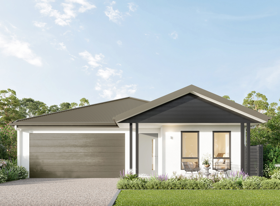 Render of the Beechmont house design with a Gable facade located at Stockland Halcyon Rise.