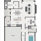 An interior floorplan of a sequoia house type with two bedroom and a multipurpose room at B by Halcyon.
