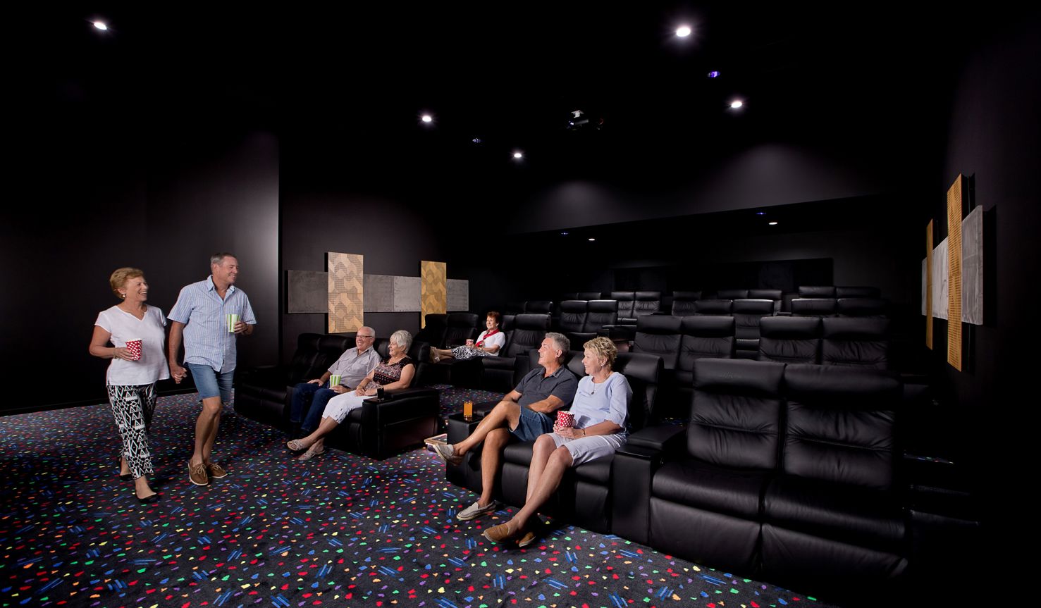 Group of homeowners enjoying the cinema at Halcyon Greens