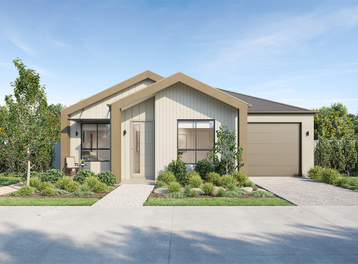 VH04 render for Sharp Gable facade in Country colour