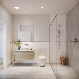 VH05 Bathroom render in Bay colour
