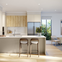 VH05 Kitchen render in Country colour