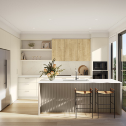 VH12 Kitchen render in Country colour