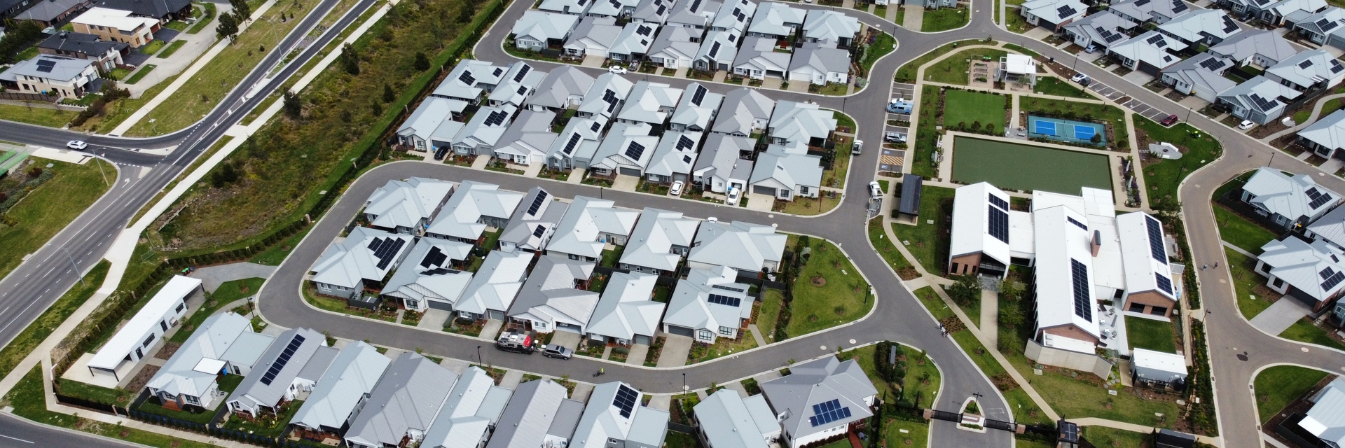 A drone image of the completed stage 1 at Halcyon Berwick.