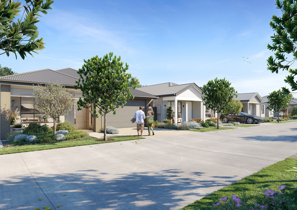 Render of Halcyon Evergreen streetscape
