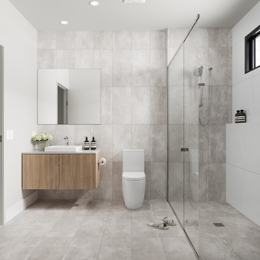 A H03 Bathroom render in Country colour scheme
