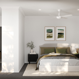 A H03 Bedroom render in the Urban colour scheme