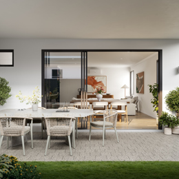 A H04 Alfresco render in the Urban colour scheme