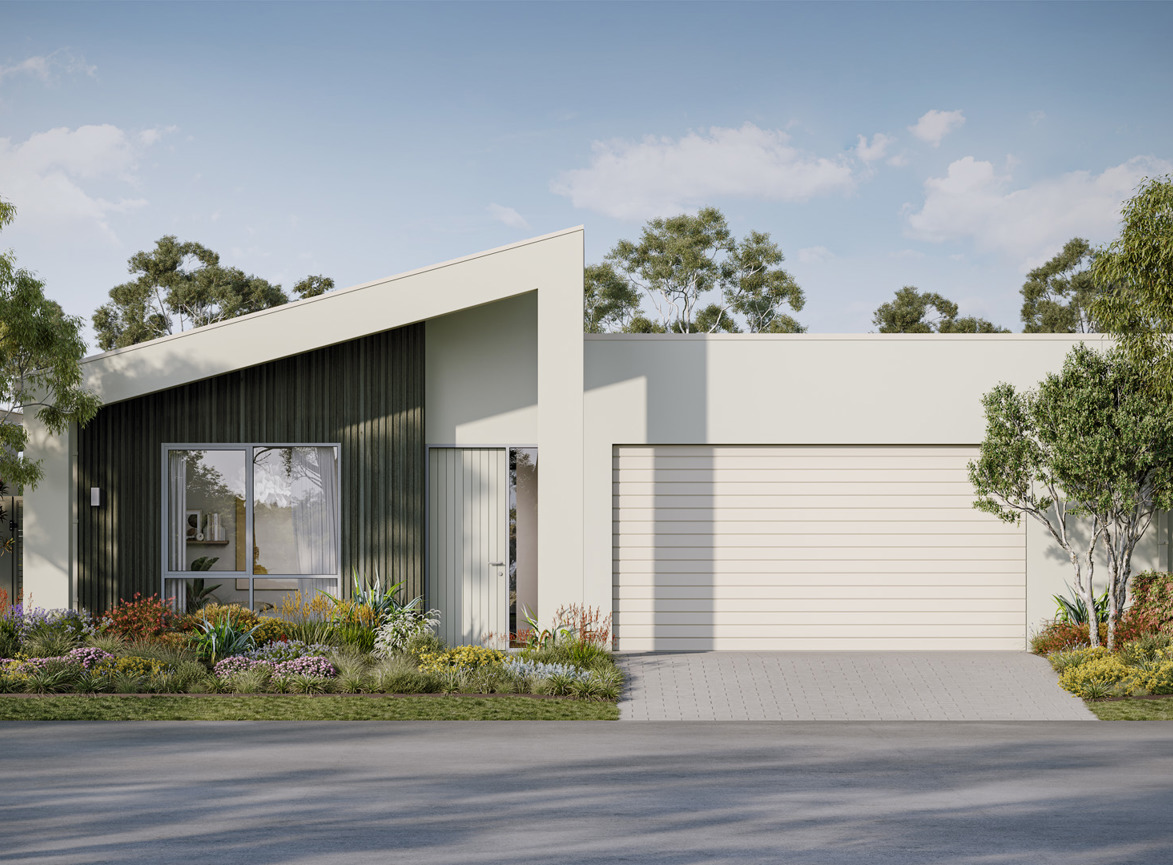 A H05 Skillion render in a Coastal external colour scheme