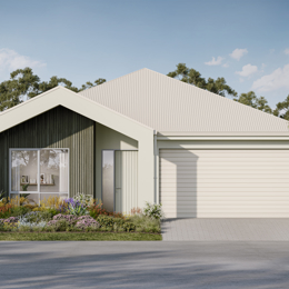 A facade render of the Leeuwin floorplan in the Coastal colour scheme.
