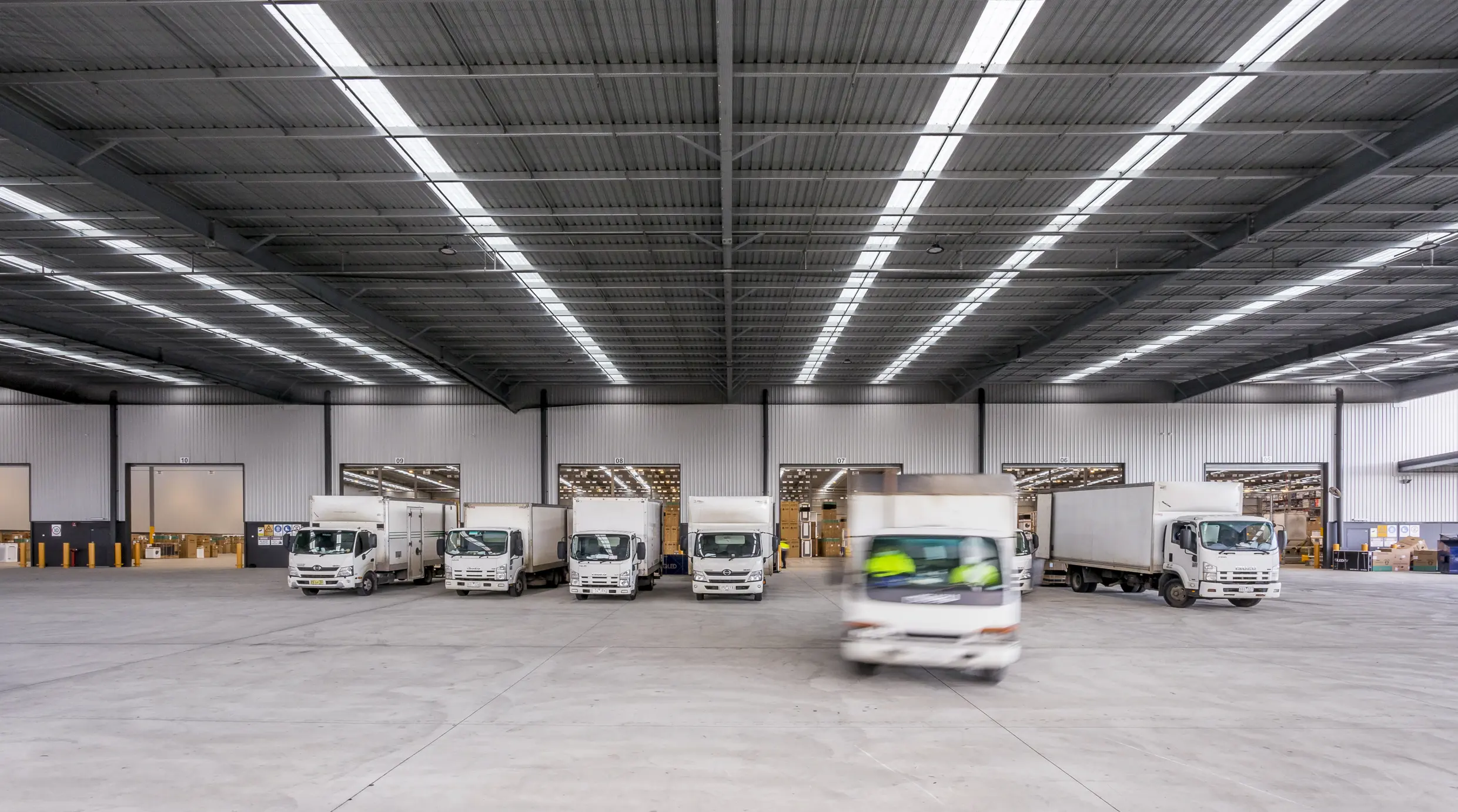 Trucks in hardstand at KeyWest Distribution Centre
