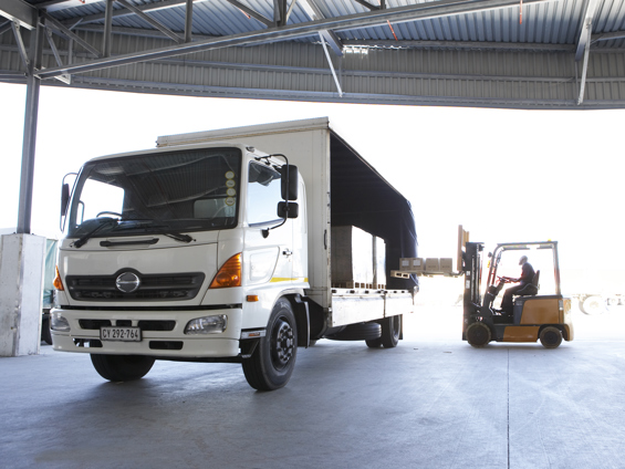 Truck and forklift loading boxes