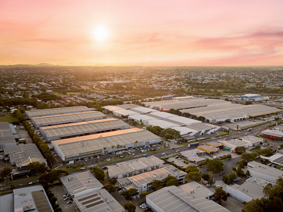 Hendra estate aerial in the evening