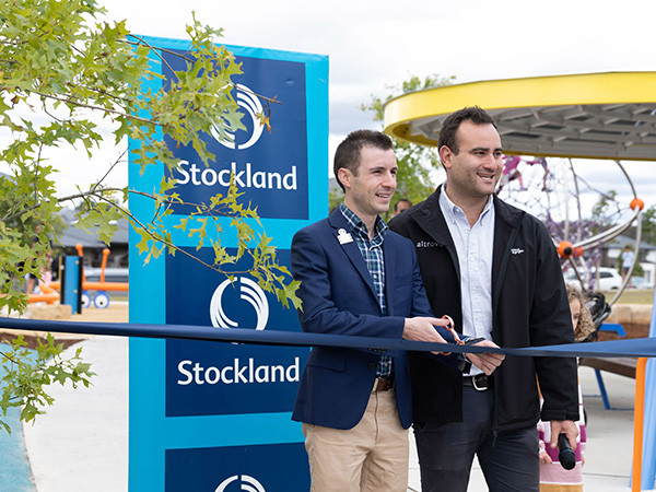 Cutting the ribbon