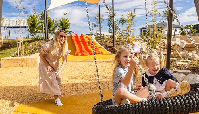 Children on swing
