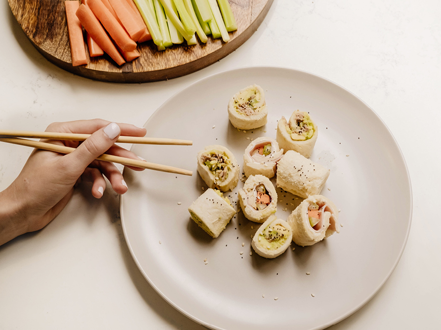 Sushi made out of bread instead of rice.