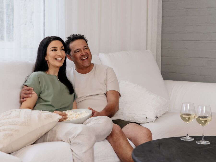Couple watching TV