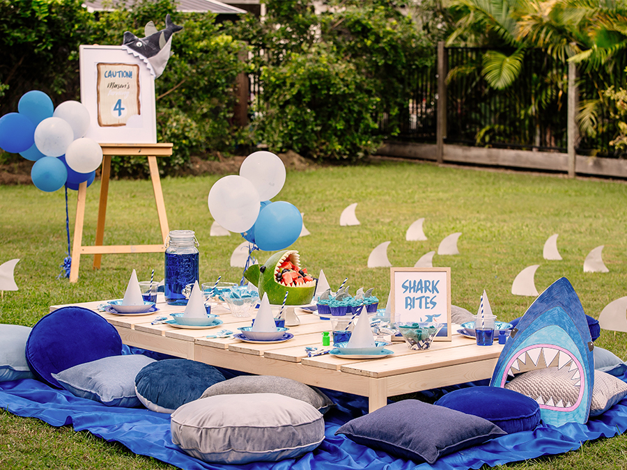 Shark theme party table