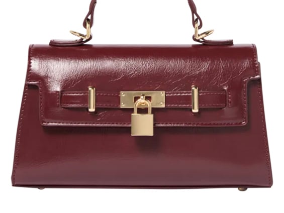 Forever New Liana Lock Detail Top Handle Bag in Wine $69.99
