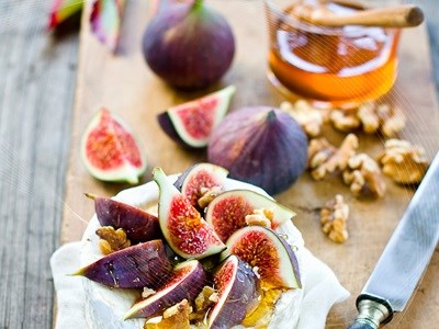 Camembert with Honey Figs and Walnuts