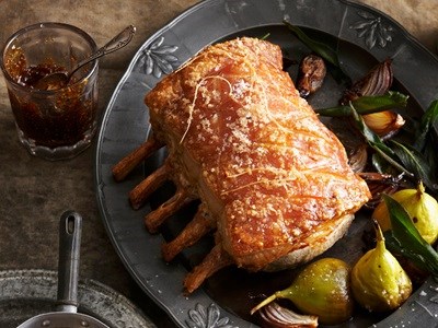 Roast Pork Rack with Fig Jam