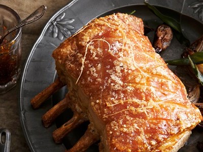 Roast Pork Rack with Fig Jam