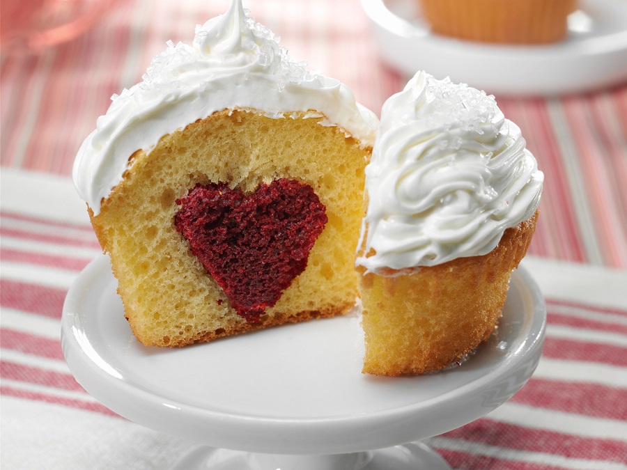 Cupcake with red velvet heart centre 900x675 Stockland