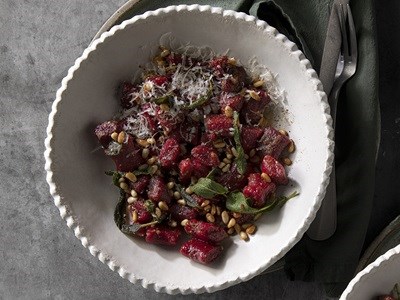 Miguel's Roasted Beetroot Gnocchi with Miso Burnt Butter Sauce