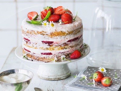 Strawberry Cake With A Carrot Cake...