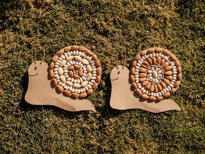 DIY nut mosaic kids craft