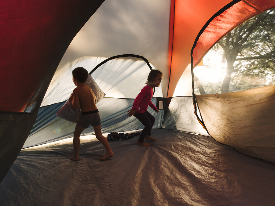 Backyard camping is a lot of fun during these school holidays